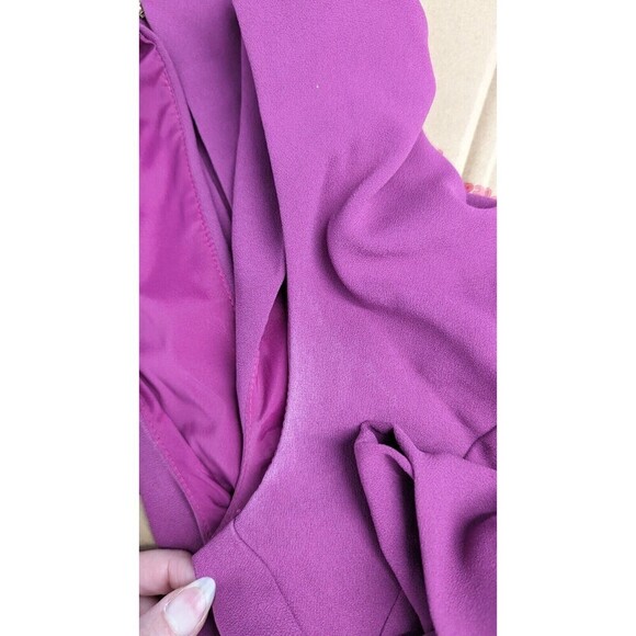 TRINA TURK Size 4 Dress Ruffle Layer Bodice Split Back Sheath - Picture 6 of 11